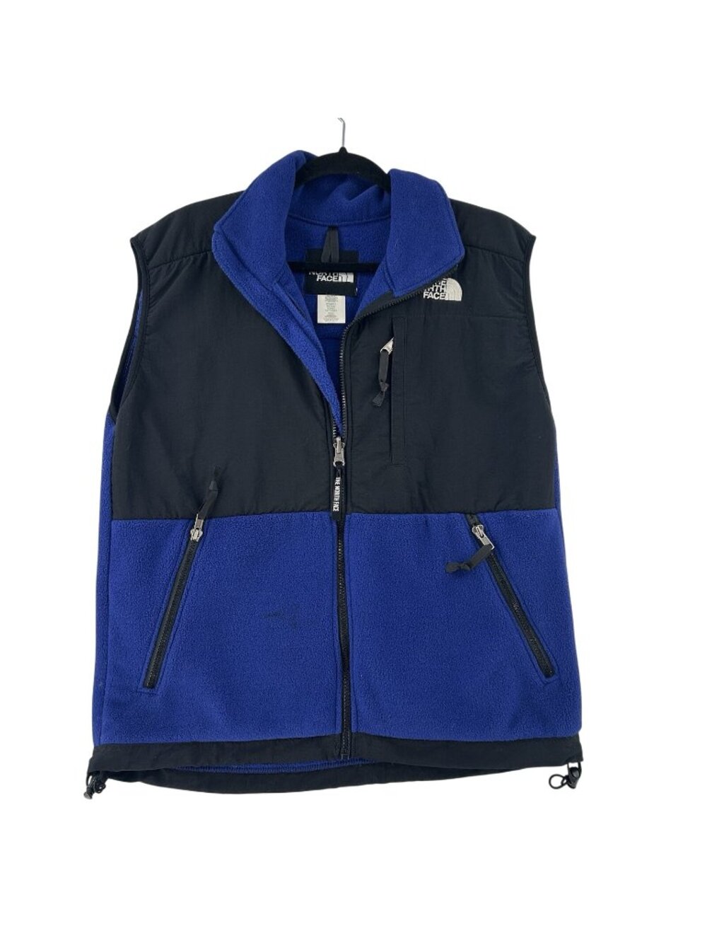 The North Face Denali Fleece Vest Womens M Black-Blue Polartec Full Zip Pockets